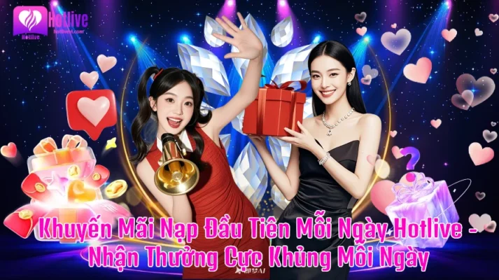 Khuyến Mãi Nạp Đầu Tiên Mỗi Ngày Hotlive - Nhận Thưởng Cực Khủng Mỗi Ngày